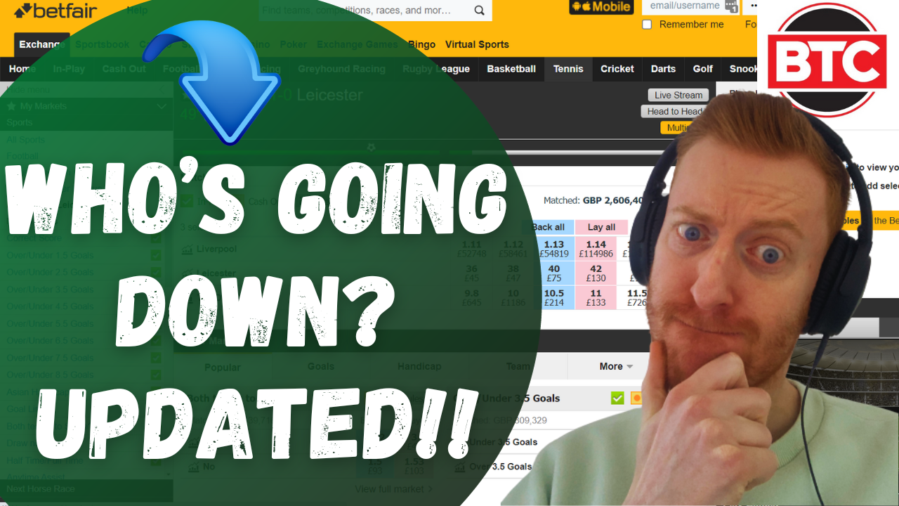 Who’s Going Down Betfair Outright Market Trading – Part 2